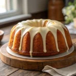 Moist bundt cake with cream cheese glaze